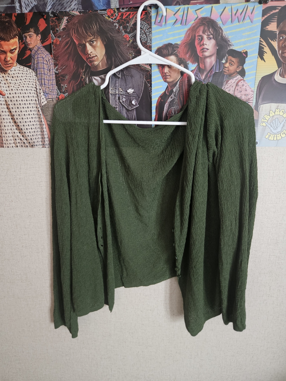 Women’s Olive Green Open Cardigan Sweater